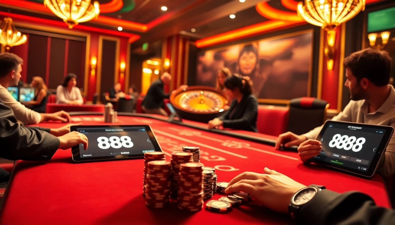 Experience thrilling gameplay at 888new com with vibrant casino tables and intense players.