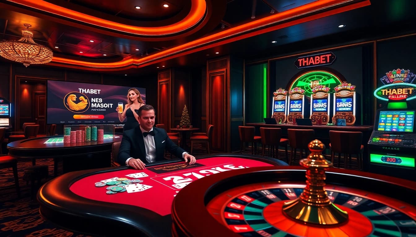 Experience the thrill of gambling at https://thabet.baby/ with vibrant casino visuals featuring immersive gaming elements.