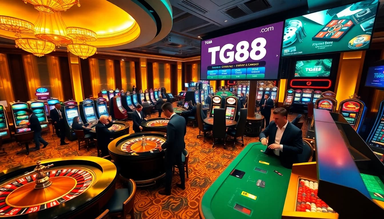 Engage in thrilling gameplay at tg88 com with vibrant casino tables and exciting slot machines.
