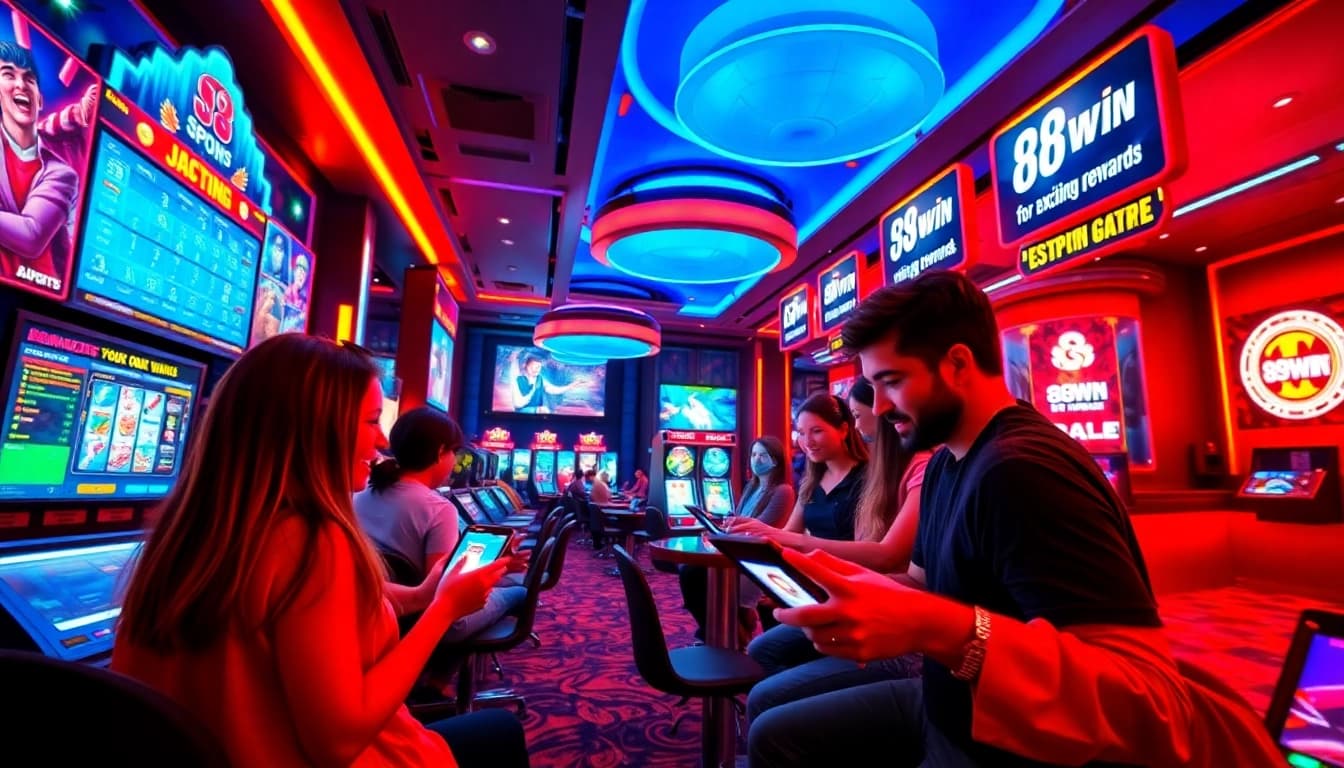 Engaging online gaming scene at 98win com showcasing diverse games and thrilling atmosphere.