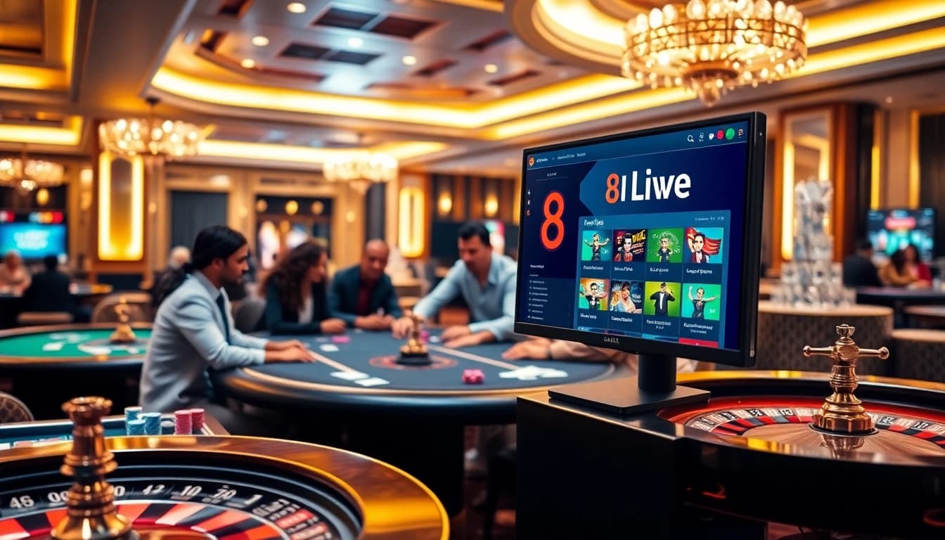 Experience excitement at 8live3.com with engaging online casino gaming scenes and vibrant betting tables.