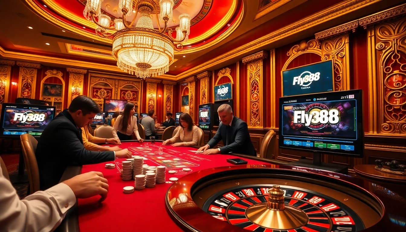 Experience thrilling gaming at https://fly88.ae.org/ with vibrant casino tables and poker chips.