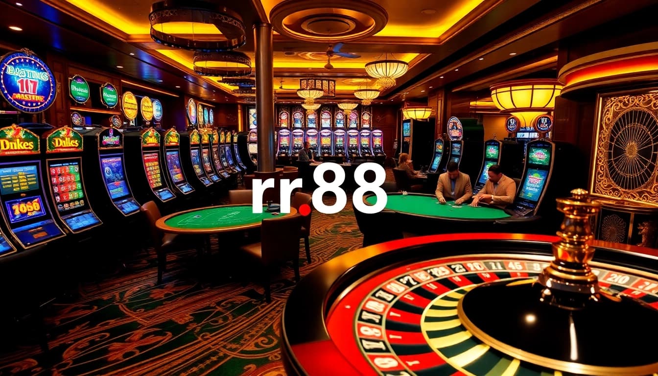 Experience exciting games at rr88.com with vibrant slot machines and poker tables.