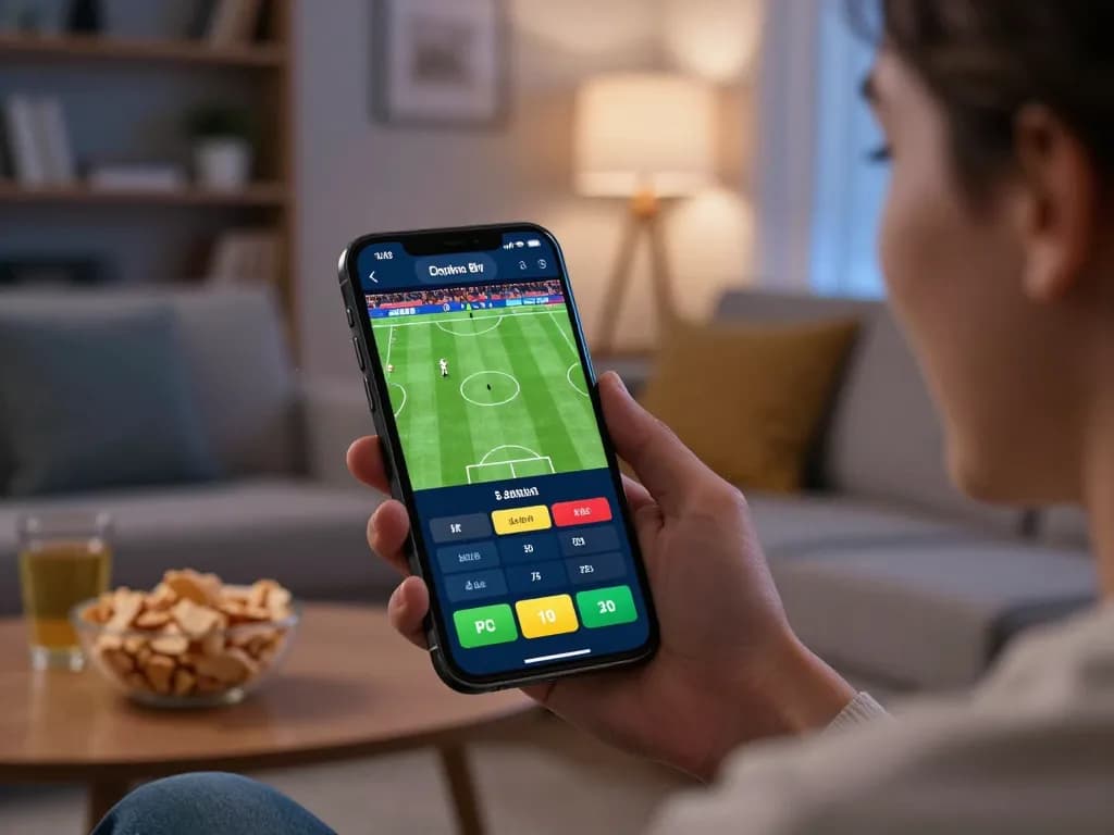 Placing a live bet on UG88 sports app during an exciting match, showcasing dynamic betting action