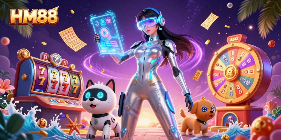 Spin the reels at HM88's vibrant games while enjoying a futuristic casino experience.