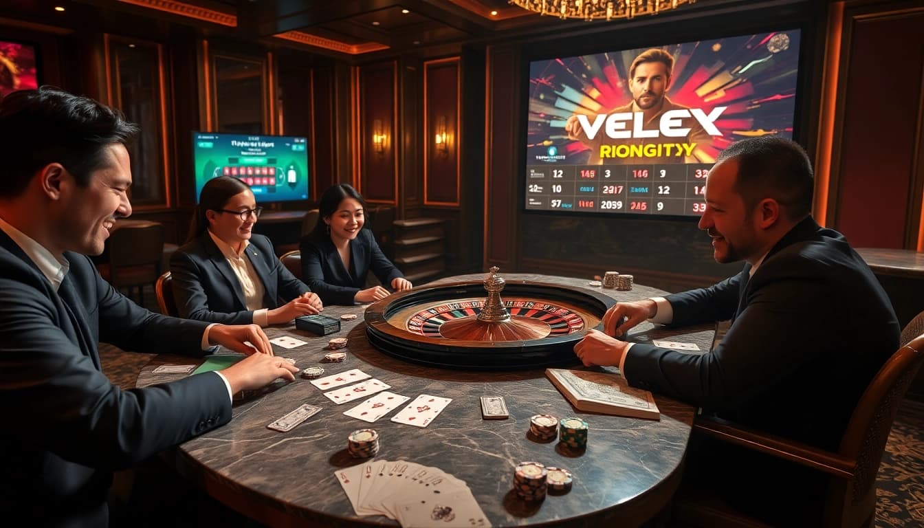 Dynamic gameplay at a poker table with tylenhacai7.com branded elements for an immersive casino experience.