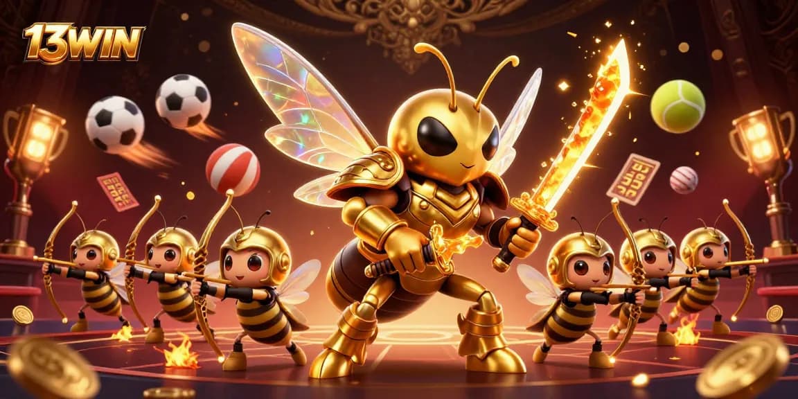Players experience thrilling wins at 13WIN with vibrant games, golden elements, and immersive atmosphere.