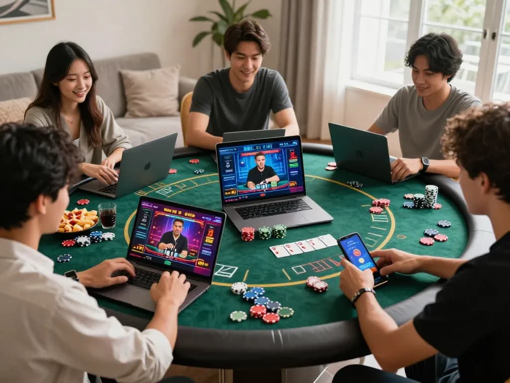 Players enjoying the rikbet online casino experience in a cozy setting with vibrant interface and engaging gameplay.