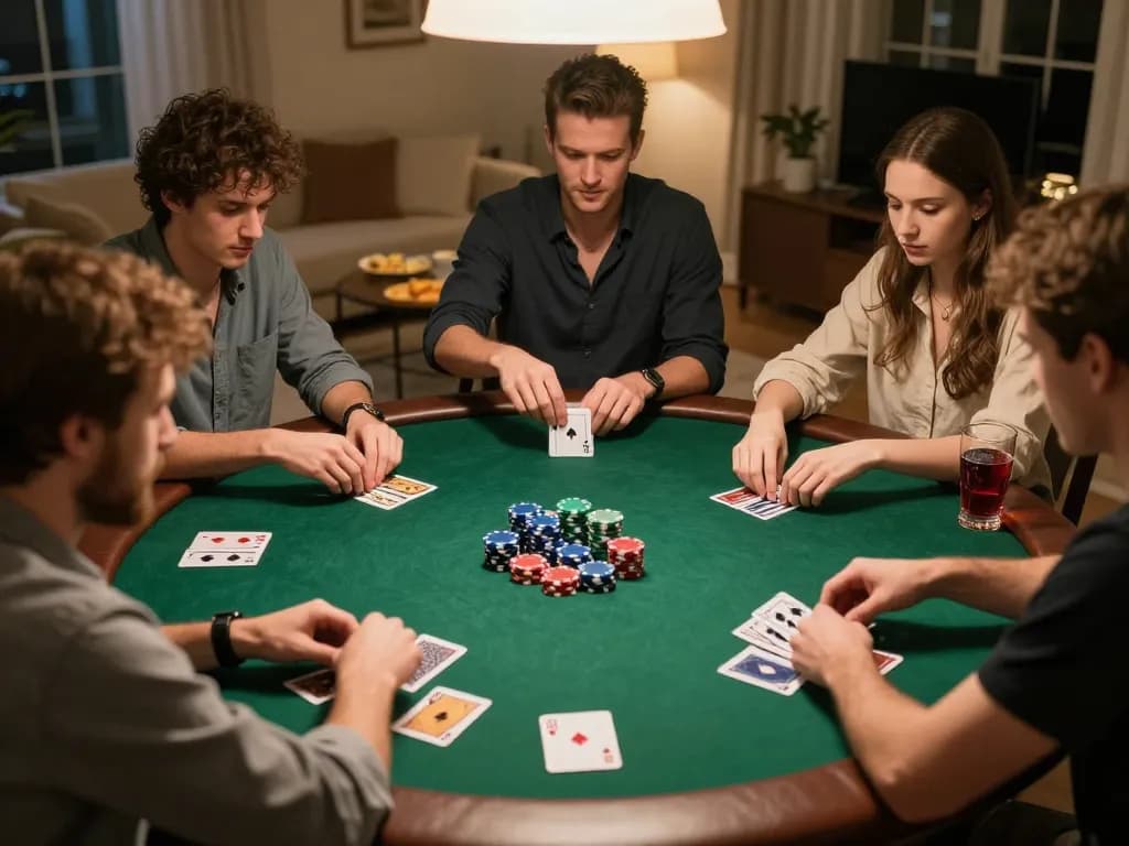 Players enjoying an exciting poker game at home focused on strategies for success at bl5555.