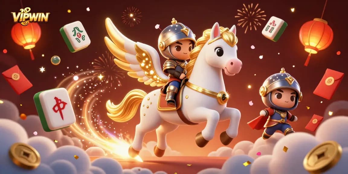 Experience the excitement of VIPWIN with dazzling celebrations and thrilling treasures in this vibrant casino scene.