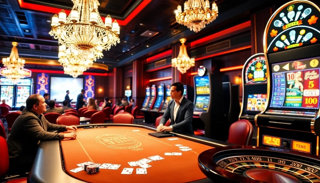 G28 platform showcases vibrant casino action with poker tables and engaging slot machines.