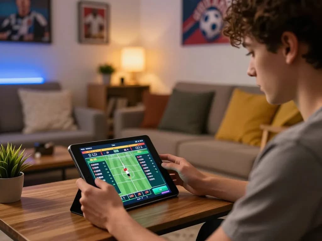 Engaging in Nhận định kèo through dynamic online sports betting setup at home.