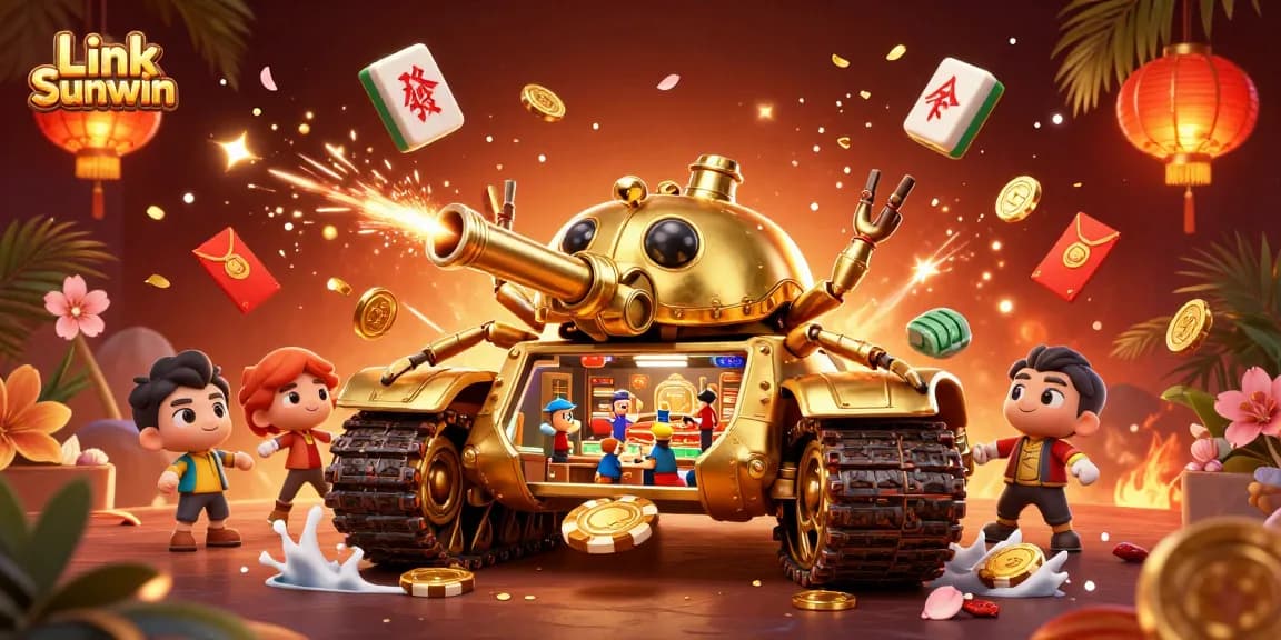 Experience the excitement of Link Sunwin with dynamic casino-themed visuals capturing the essence of gaming.