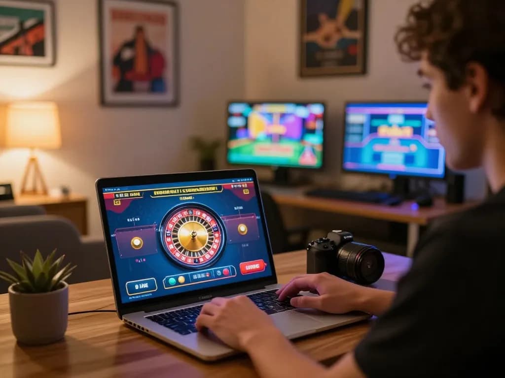 Player enjoying live dealer games on bl555, showcasing engaging online gambling experience.