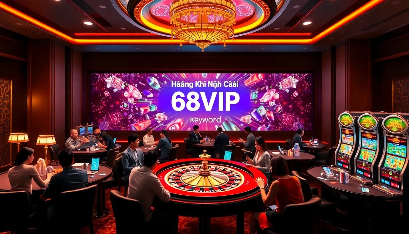 Join the excitement of Đăng Ký Nhà Cái 68VIP with vibrant casino tables and thrilling gameplay.