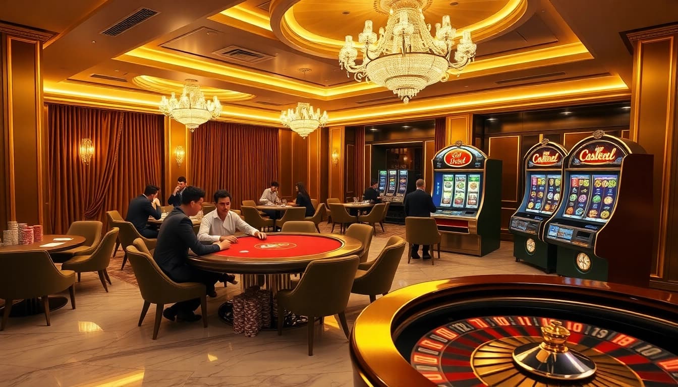 Experience the thrill of QQ88pro Vip with luxurious casino games in a vibrant setting.