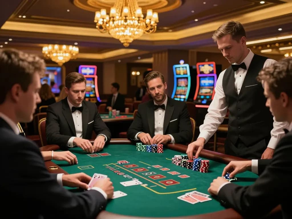 Engaging blackjack gameplay at u888 casino highlighting players' strategy and excitement.