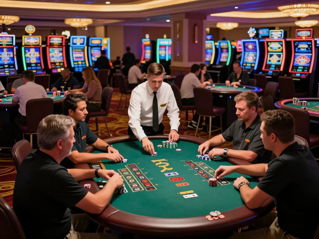 Players strategy at blackjack tables in an elegant casino setting at 99ok.