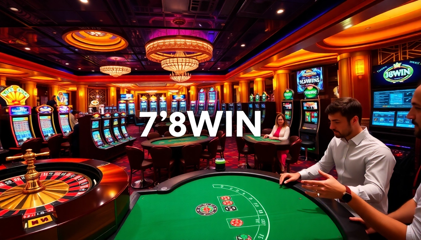Players enjoying casino games at 78WIN with vibrant tables and exciting action.
