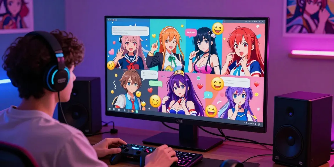 Engaging ecchi chat ai characters in a vibrant virtual chat room setting, showcasing lively interactions.