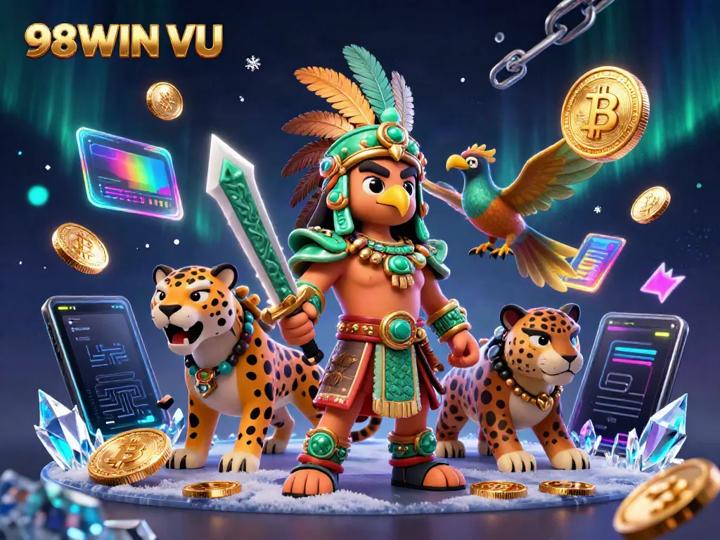 Engage in thrilling gaming action with the Aztec warrior at 98WIN VU casino platform.