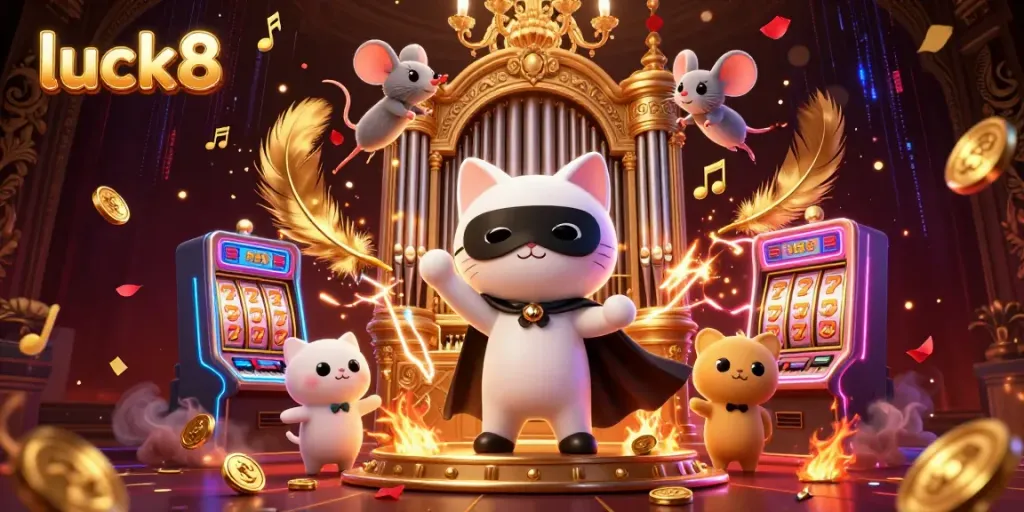 Experience thrilling wins at luck8 with a magical casino scene featuring characters and vibrant gaming elements.