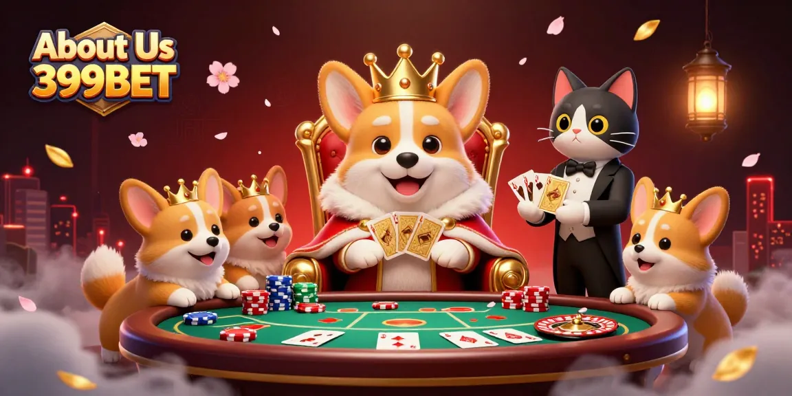 Join the fun at About Us 399BET, where a royal corgi reigns over thrilling poker games and excitement.