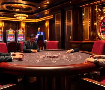 Players enjoying a thrilling j88 poker game in a luxurious casino atmosphere.