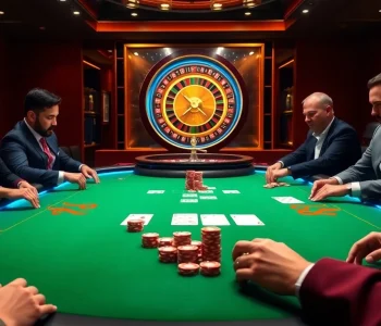 Experience the thrilling Game bài 8KBET at a luxurious casino table with strategic gameplay.