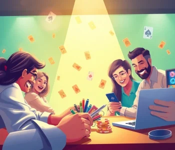 Exciting online card game scene showcasing users at topgamebaidoithuong.mx, filled with vibrant colors and digital game elements.