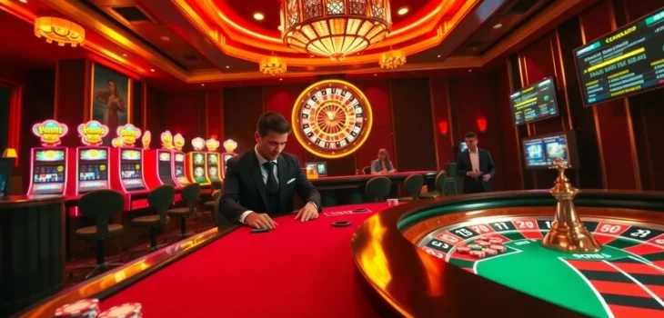 Experience the thrilling atmosphere of dom88.us.com with high-stakes poker and vibrant casino activities.