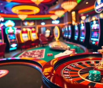 Experience the thrilling ambiance of Max88 with dynamic slot machines, flashing tables, and vibrant colors.