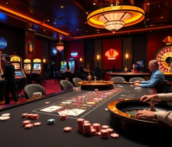 Experience exciting gameplay with sv 388 at vibrant casino tables surrounded by eager gamblers.