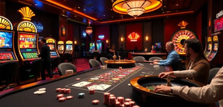 Experience exciting gameplay with sv 388 at vibrant casino tables surrounded by eager gamblers.