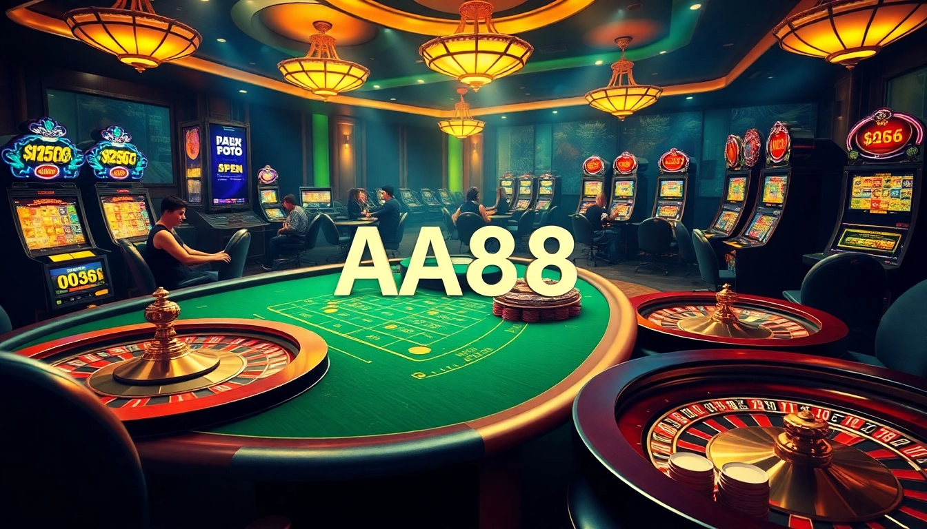 Engaged players at an online casino table, featuring the excitement of AA88 gambling.