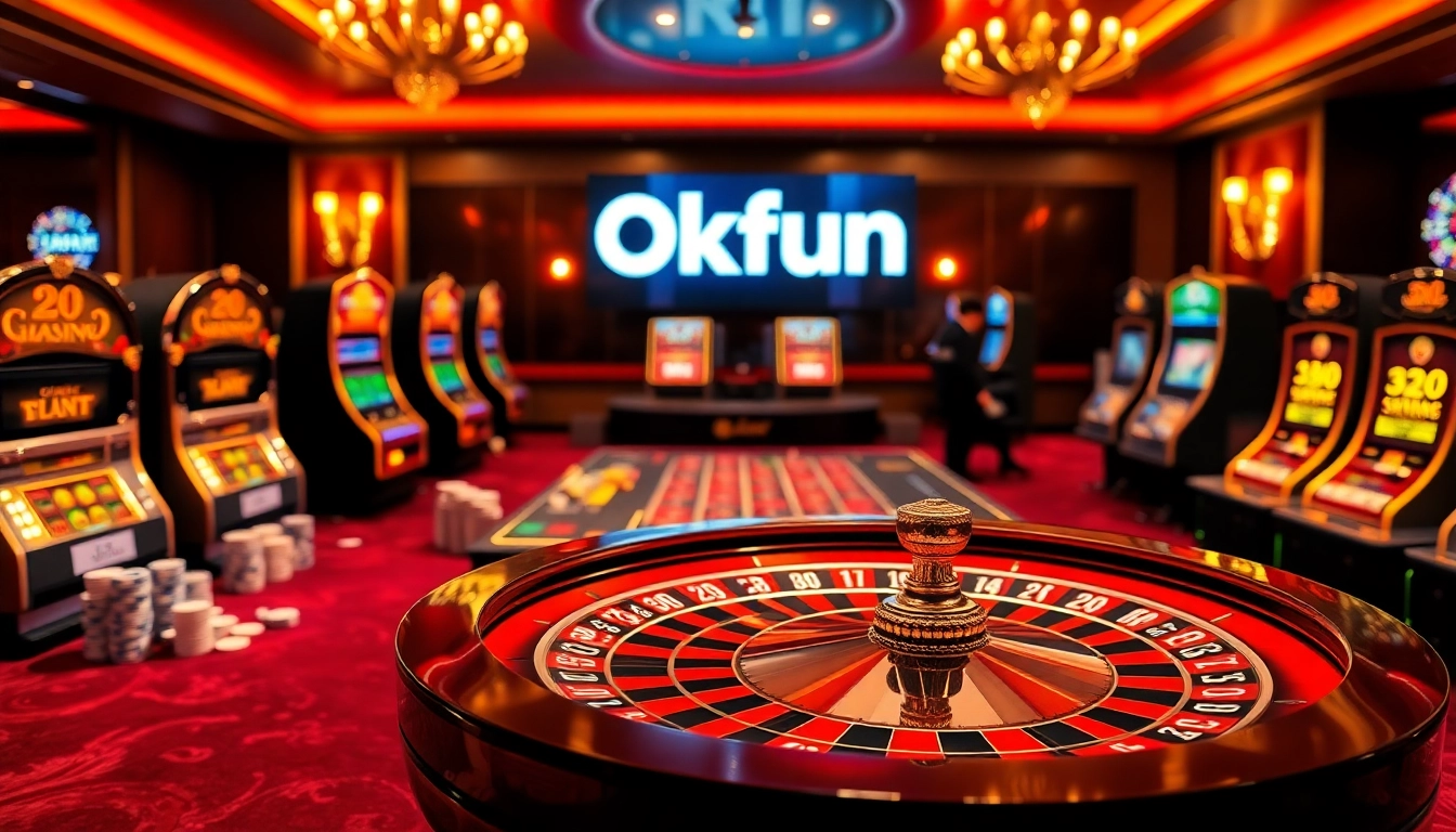 Experience the excitement of gambling on the Okfun platform with engaging casino visuals.