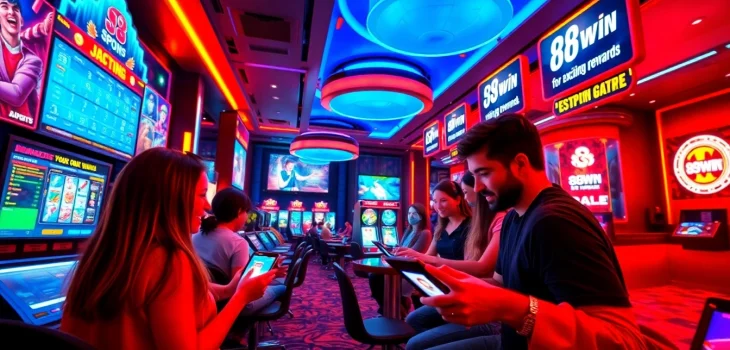 Engaging online gaming scene at 98win com showcasing diverse games and thrilling atmosphere.