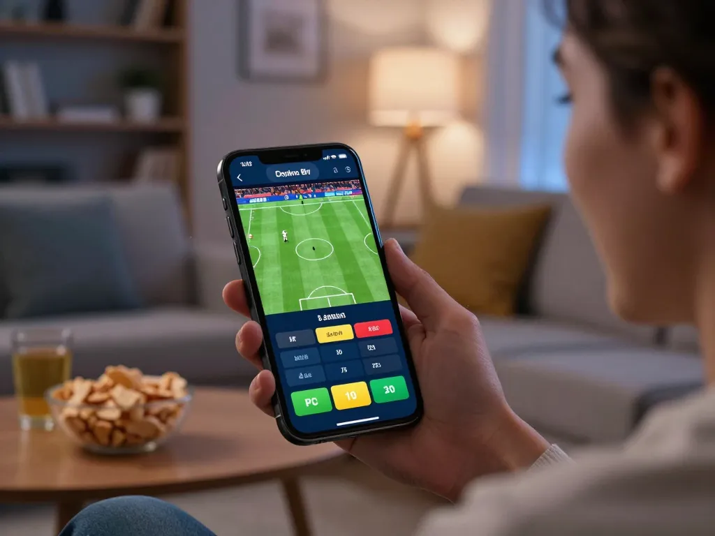 Placing a live bet on UG88 sports app during an exciting match, showcasing dynamic betting action