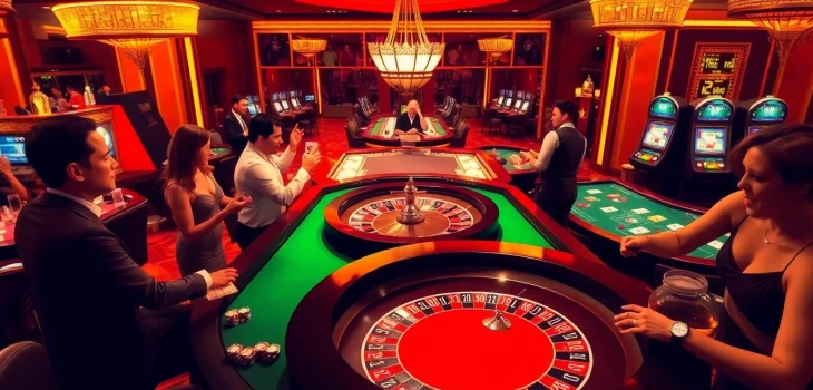 A vibrant roulette table with players celebrating their wins at https://hitclub4.app/ casino.