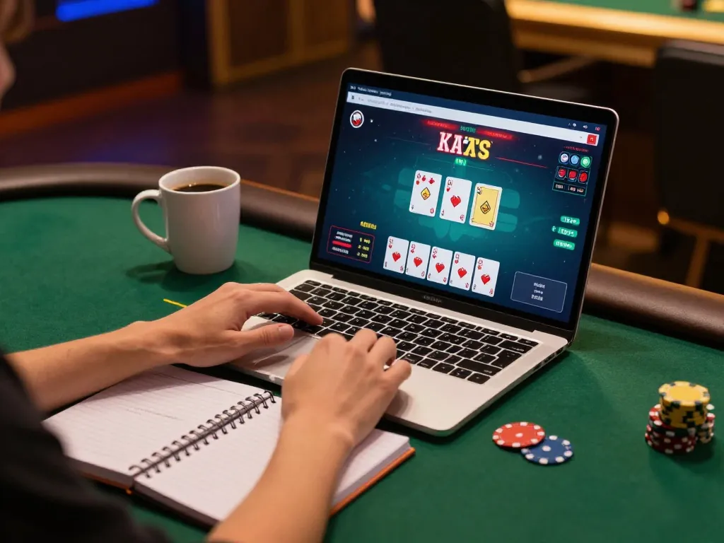 Engaged player using 789club for online poker, showcasing strategic gameplay in a cozy setting.