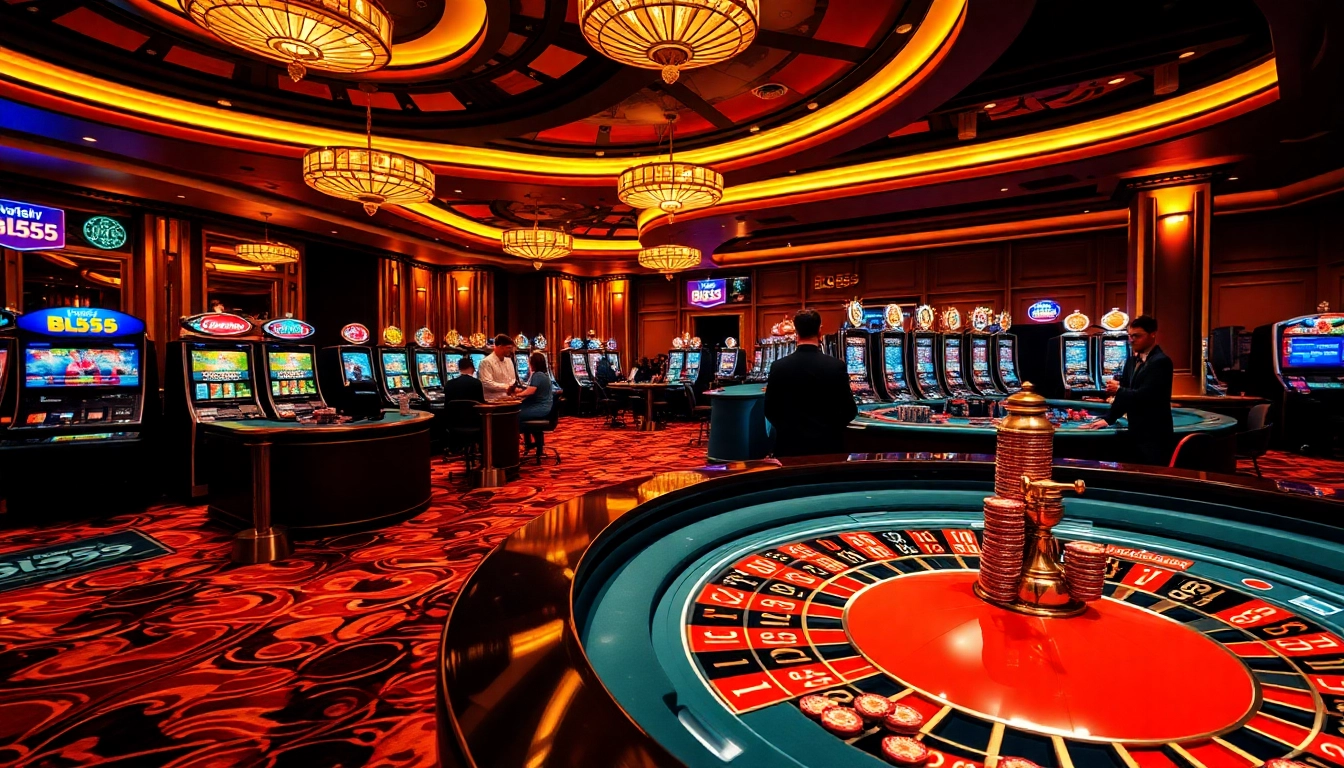 Experience the thrilling action at Bl555 with vibrant casino games and luxury settings.