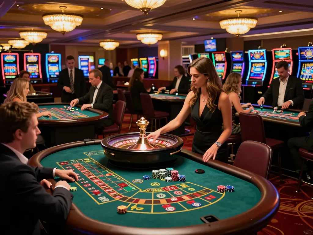 Players at S666 roulette tables experience high-stakes excitement amidst vibrant casino lighting