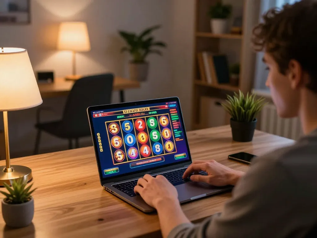 Playing exciting slot games on a laptop while enjoying a cozy home environment, itwshow is enhancing the gaming experience