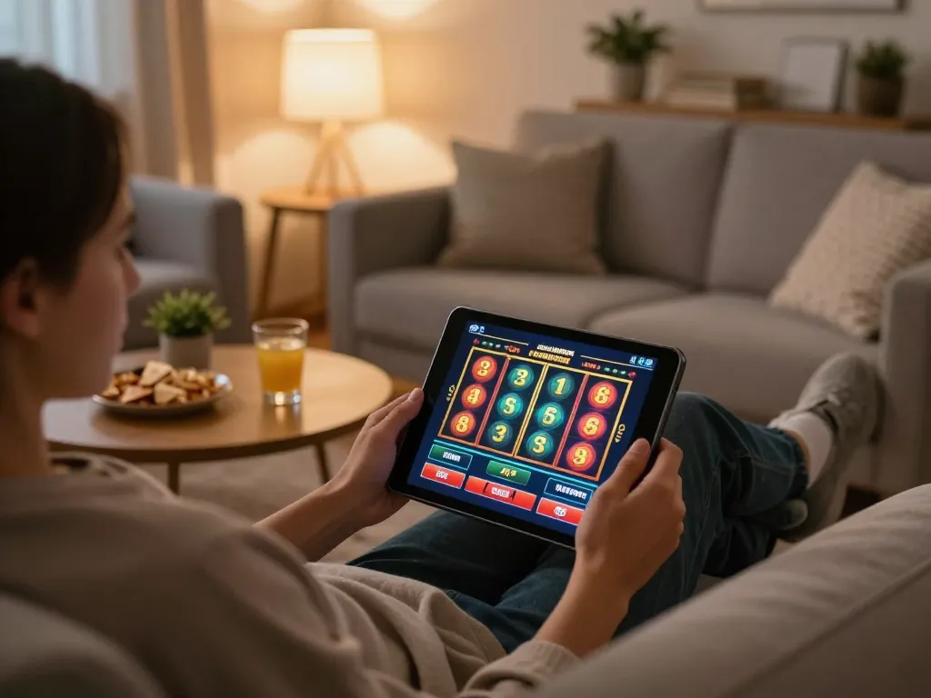 Enjoy exciting online slots at home through uu88 on a cozy evening setup.